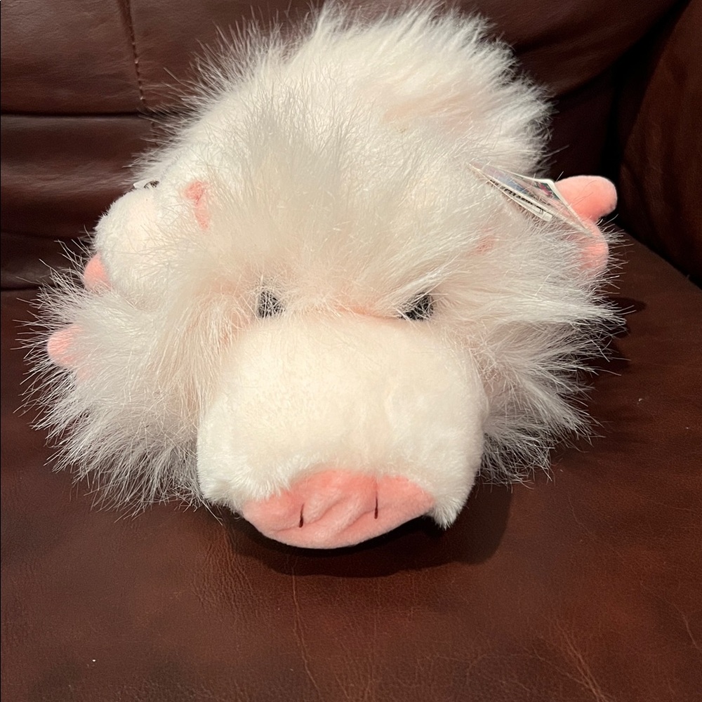 Googles Pig - Fluffy White Plush Hand Puppet Pig